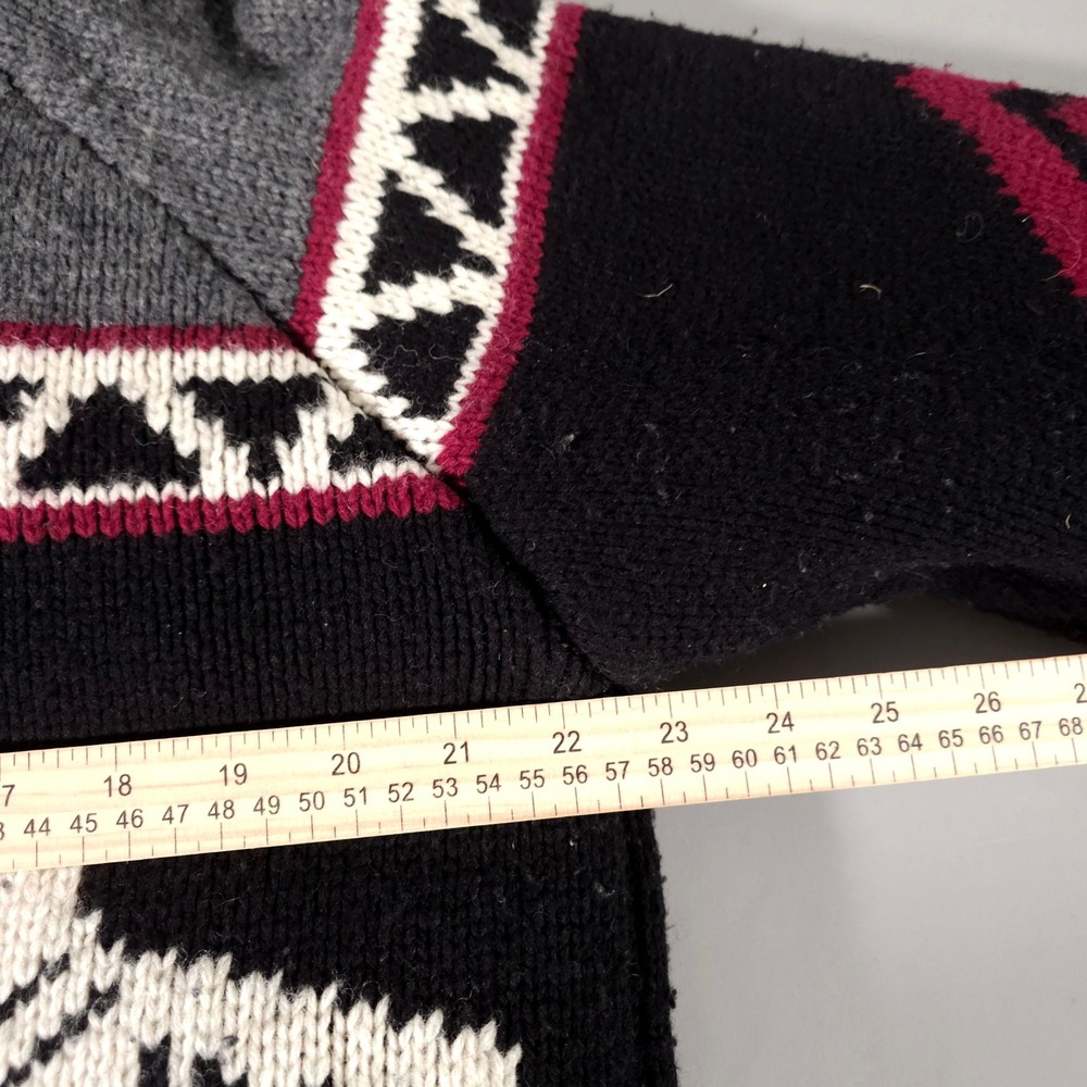 Schott Bros Sweater Mens XL Black Wool Blend Thunderbird Fleece Lined Full Zip - Picture 6 of 8